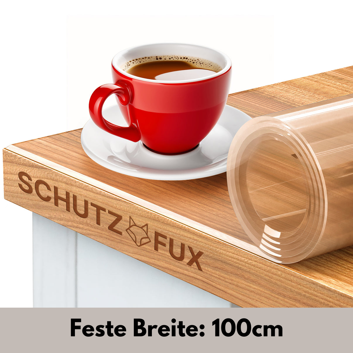 Tischschutzmatte Transparent 100cm Breite (häufige Größen - Tischfolie Glasklar