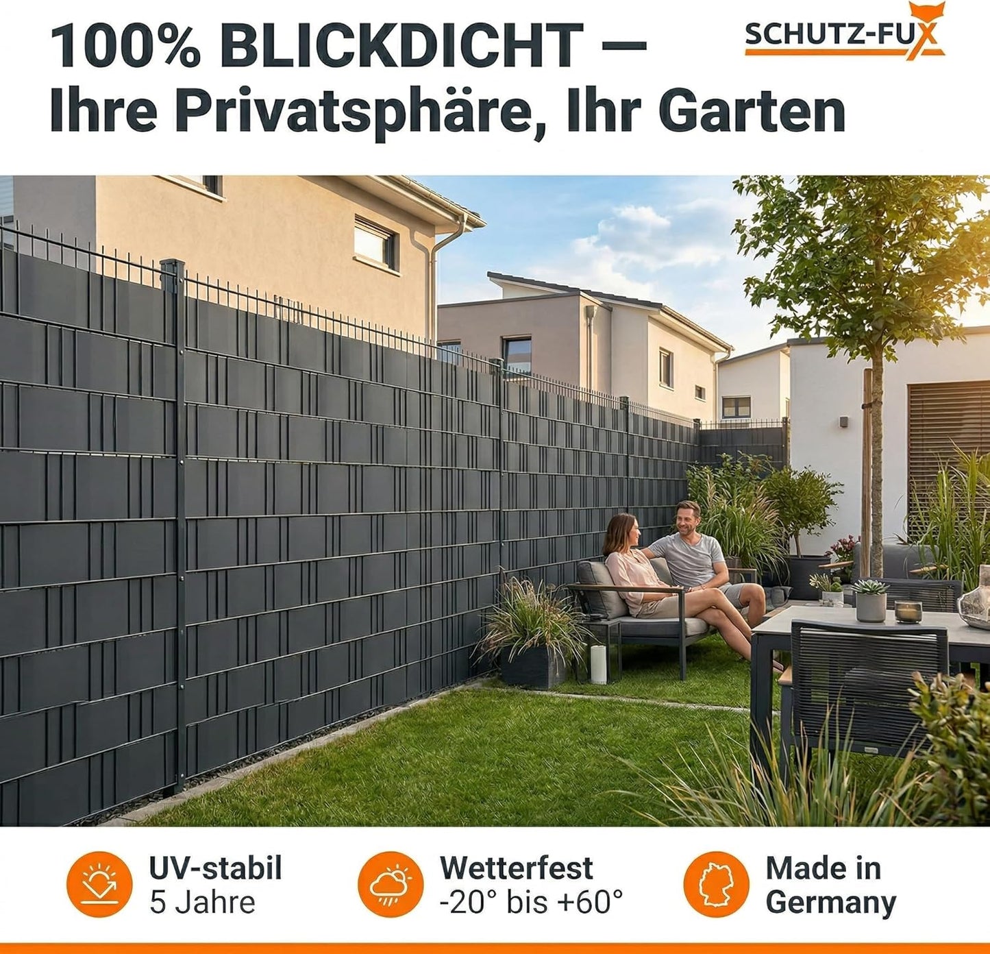 Sichtschutzstreifen Doppelstabmattenzaun Anthrazit RAL 7016 | PP