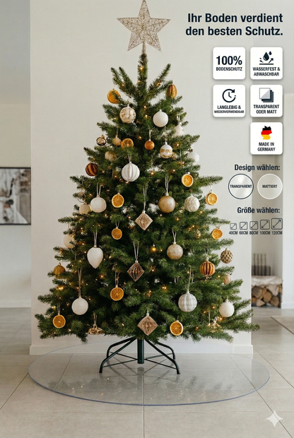 Weihnachtsbaum Unterlage - Transparent oder Mattiert in versch. Größen