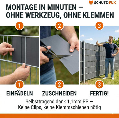 Sichtschutzstreifen für Doppelstabmattenzäune