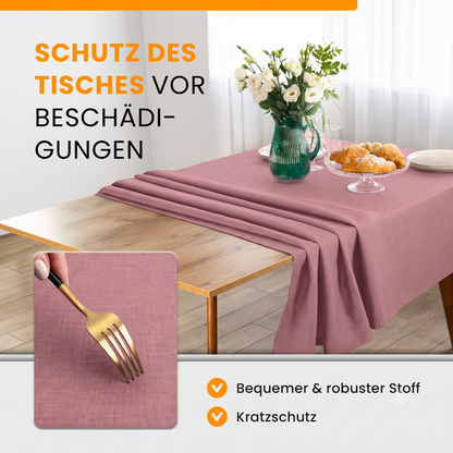 SCHUTZ-FUX Tischdecke Leinenoptik Altrosa Eckig – abwaschbar & wasserdicht