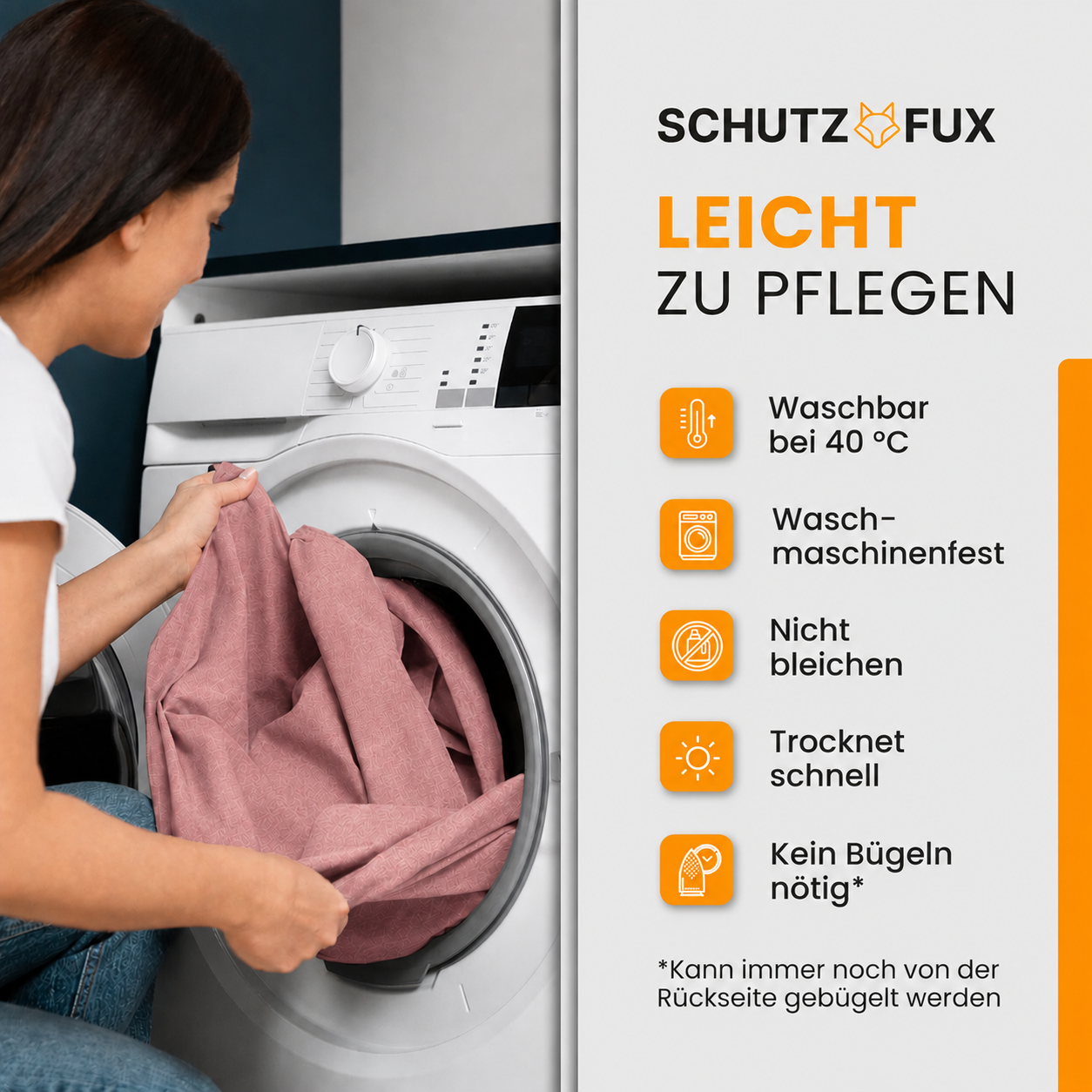 SCHUTZ-FUX Tischdecke Leinenoptik Altrosa Eckig – abwaschbar & wasserdicht