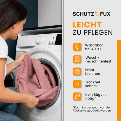 SCHUTZ-FUX Tischdecke Leinenoptik Altrosa Eckig – abwaschbar & wasserdicht