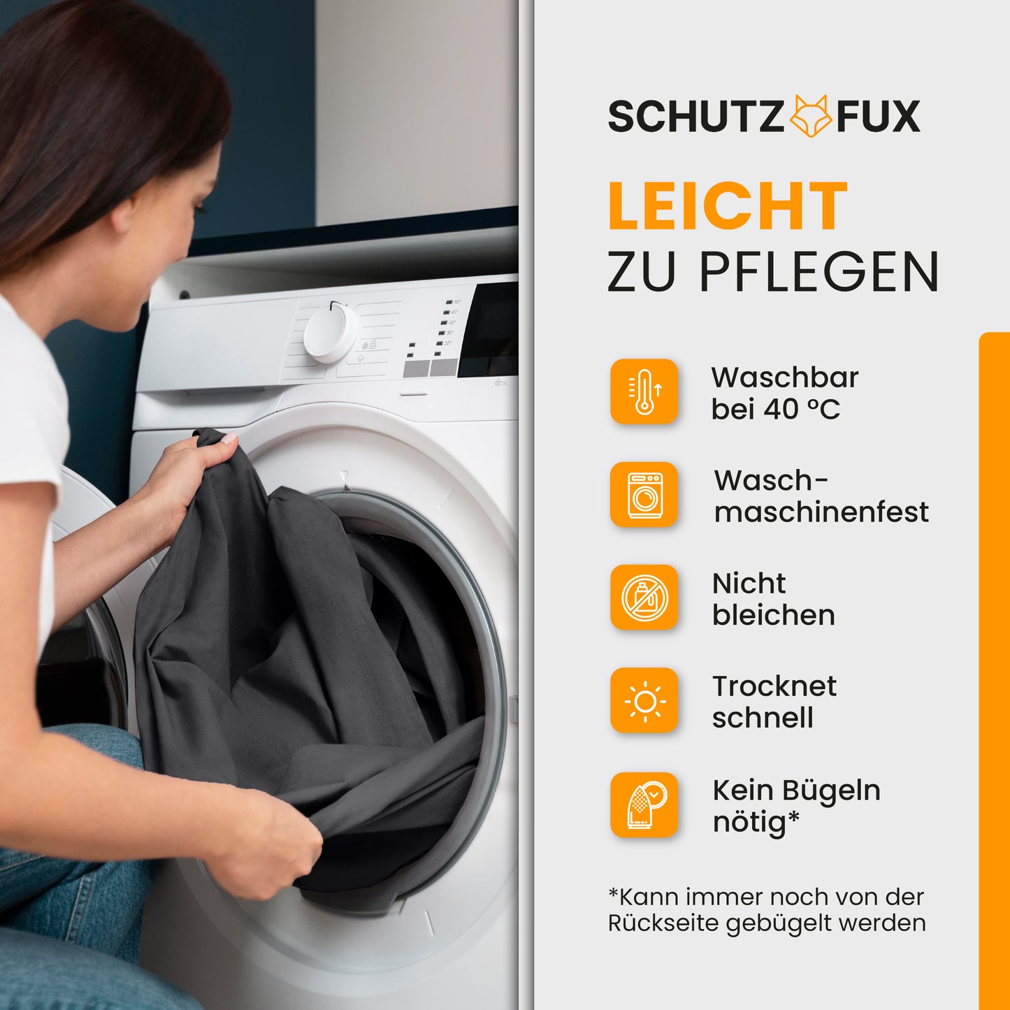 SCHUTZ-FUX Tischdecke Leinenoptik Grau Oval & Rund – abwaschbar & wasserdicht