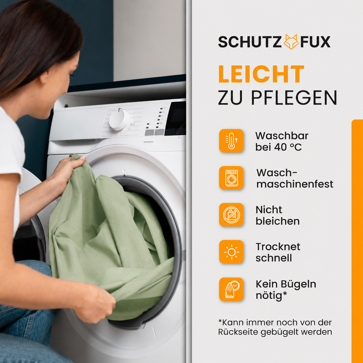 SCHUTZ-FUX Tischdecke Leinenoptik Hellgrün Eckig – abwaschbar & wasserdicht
