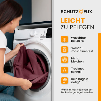 SCHUTZ-FUX Tischdecke Leinenoptik Rot Eckig – abwaschbar & wasserdicht