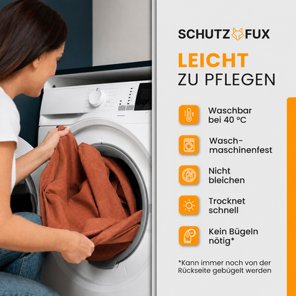 SCHUTZ-FUX Tischdecke Leinenoptik Terracotta Eckig – abwaschbar & wasserdicht