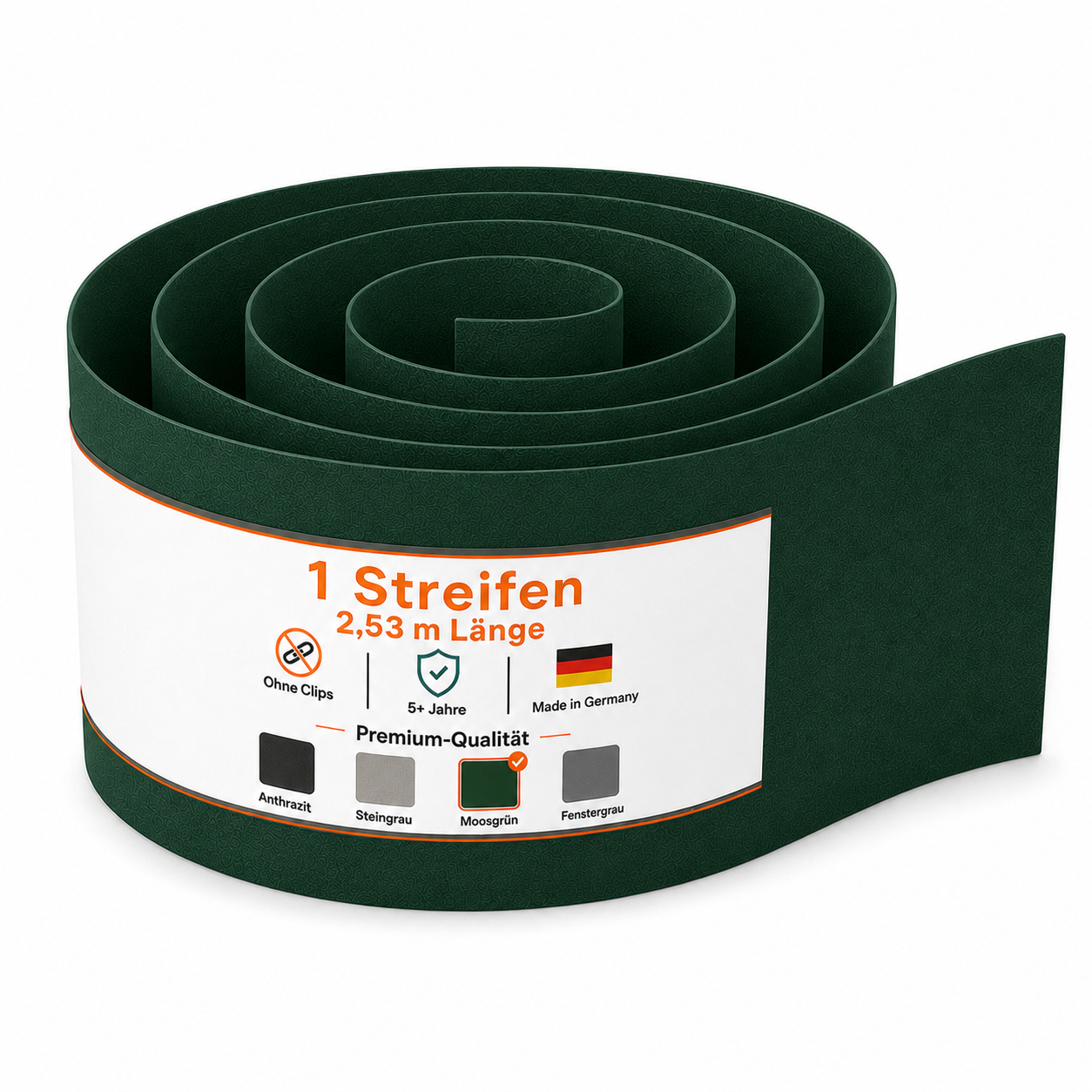 Sichtschutzstreifen Doppelstabmattenzaun Moosgrün RAL 6005 | PP