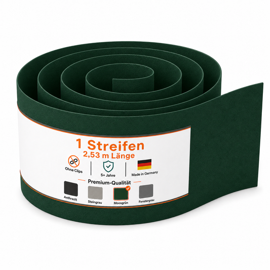 Sichtschutzstreifen Doppelstabmattenzaun Moosgrün RAL 6005 | PP