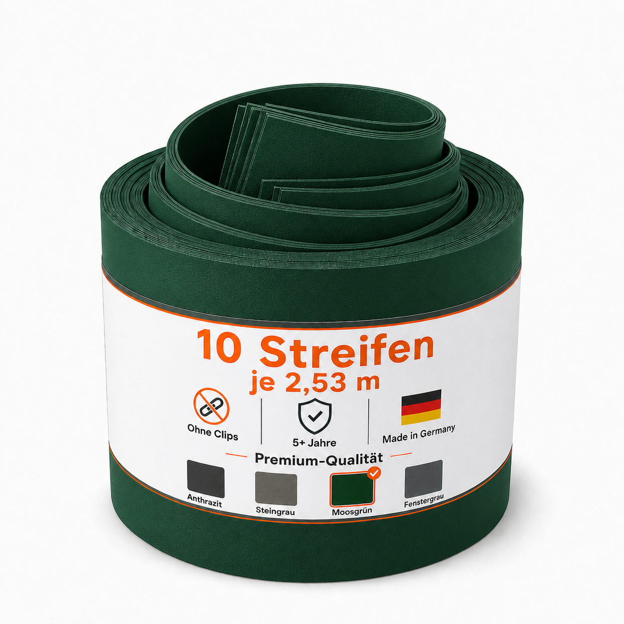 Sichtschutzstreifen Doppelstabmattenzaun Moosgrün RAL 6005 | PP