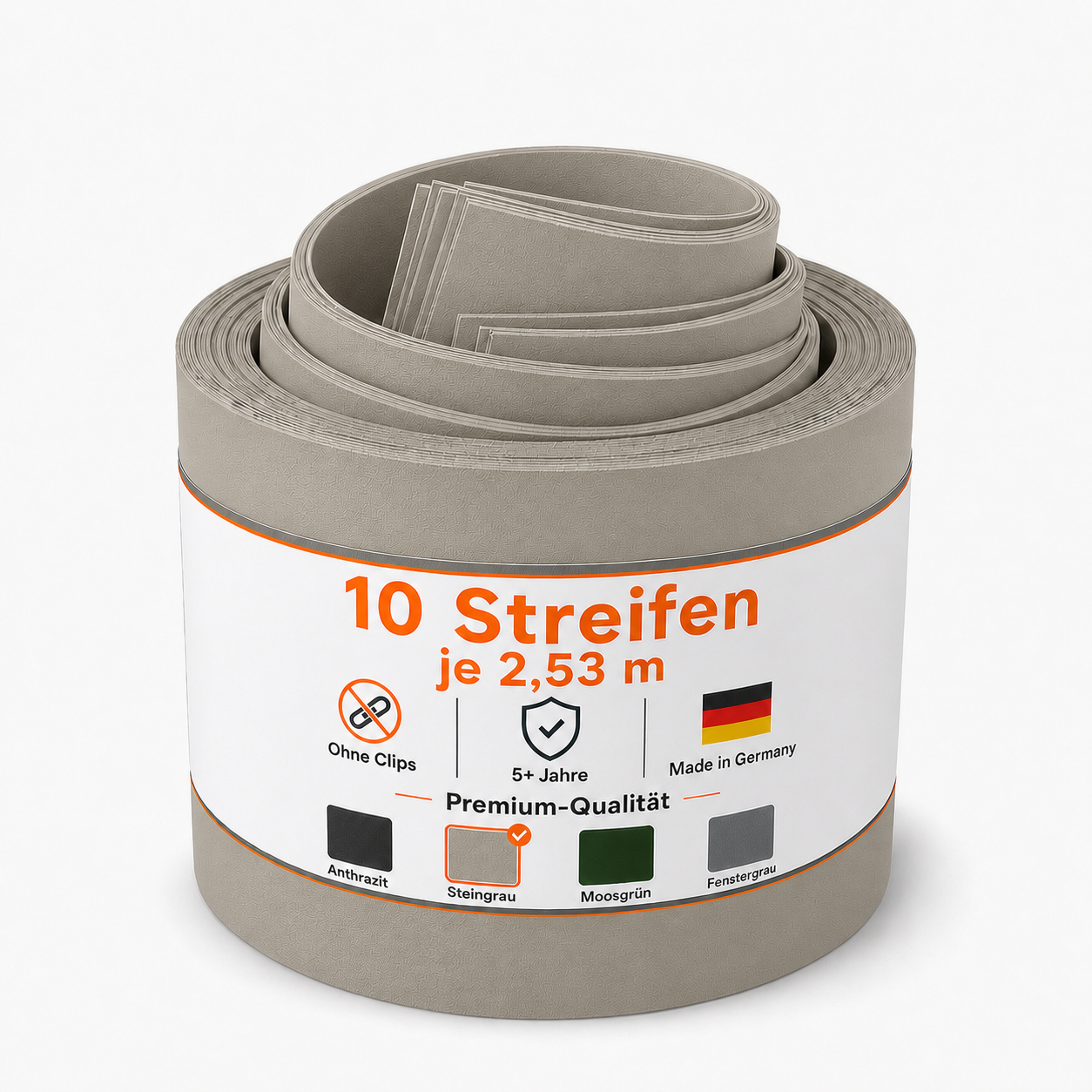Sichtschutzstreifen Doppelstabmattenzaun Steingrau RAL 7030 | PP