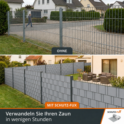 Sichtschutzstreifen Doppelstabmattenzaun Fenstergrau RAL 7040 | PP