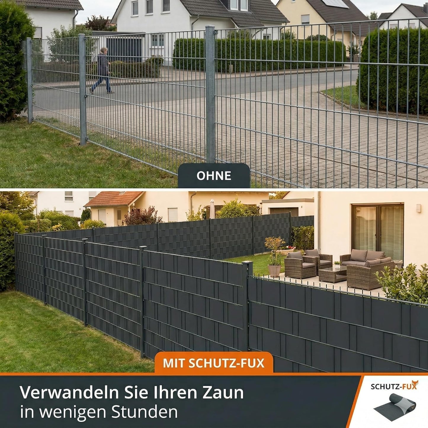 Sichtschutzstreifen für Doppelstabmattenzäune