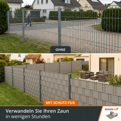 Sichtschutzstreifen Doppelstabmattenzaun Steingrau RAL 7030 | PP