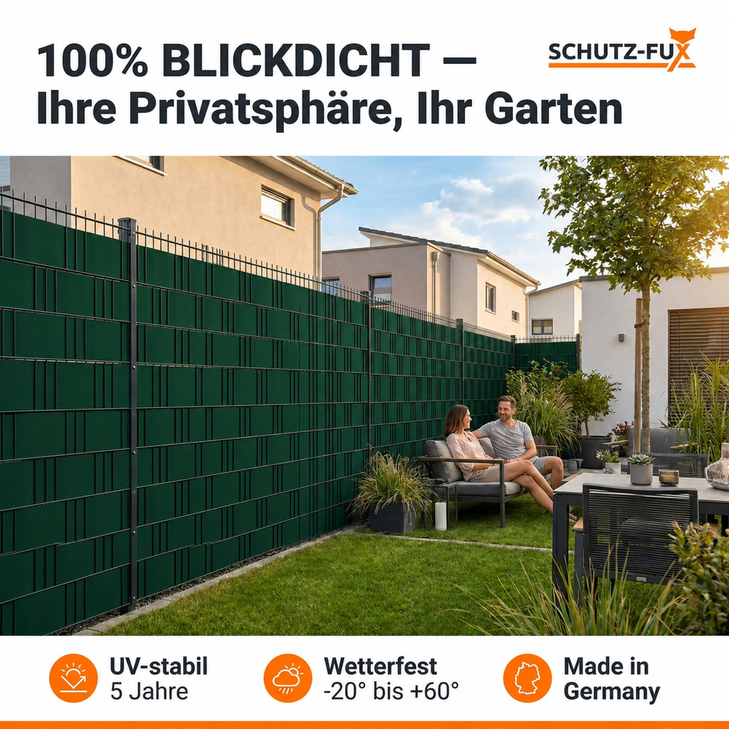 Sichtschutzstreifen Doppelstabmattenzaun Moosgrün RAL 6005 | PP