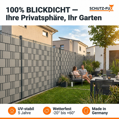 Sichtschutzstreifen Doppelstabmattenzaun Steingrau RAL 7030 | PP